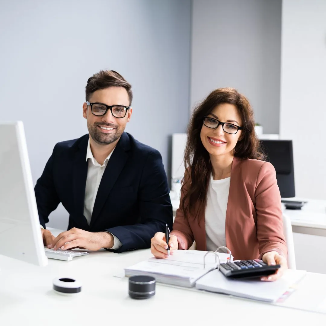 Business professionals working together in an office